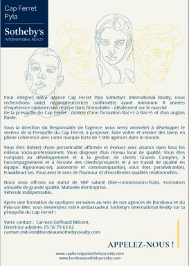 Cap Ferret - Recherchons collaborateur/négociateur